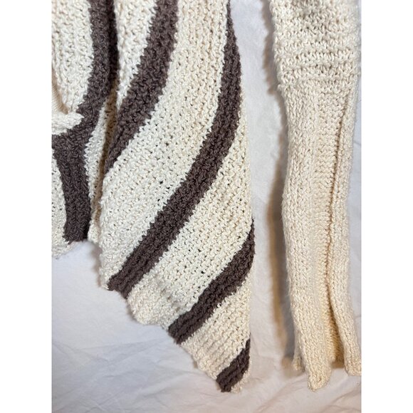 Free People Knit Cardigan SZ S Oversized Chevron Pattern Lightweight Womens Boho - Picture 8 of 12
